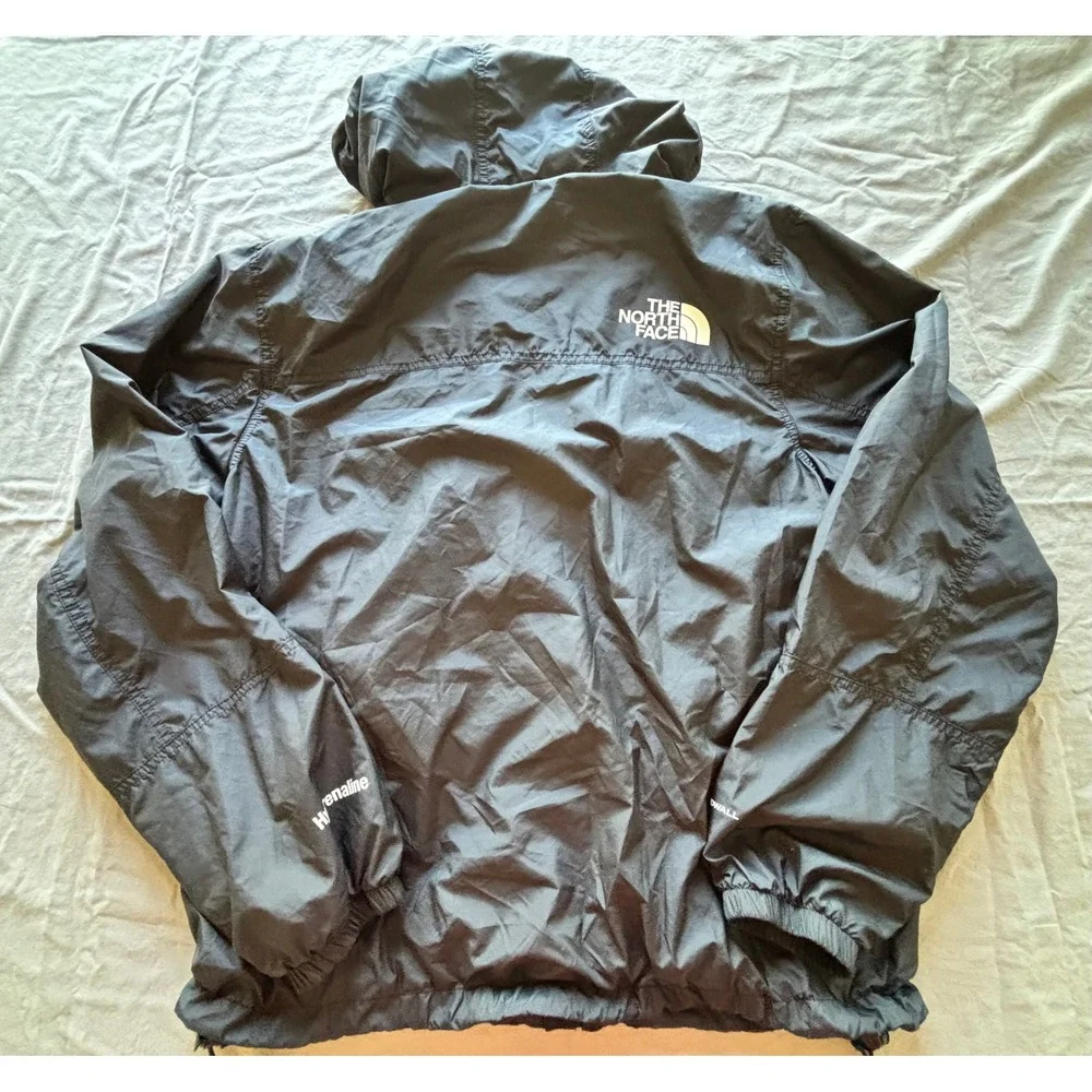 The North Face Mens Hydrenaline Windbreaker Jacket Black Hooded Large Windwall